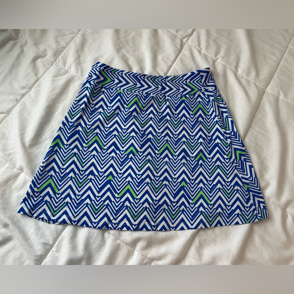 Melly Blue and Green Chevron A-Line Skirt size small